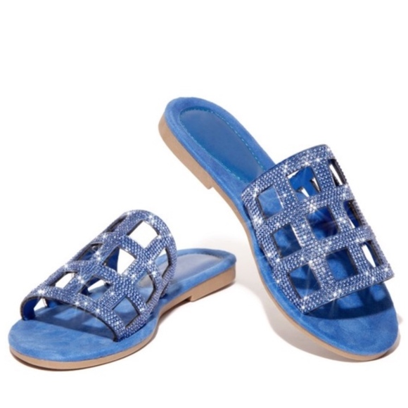 Cape Robbin Shoes - "Milan" Slides in Blue